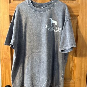Straight Up Southern Oversized Gray T-Shirt